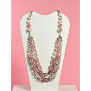 Ottaviani Bijoux Statement Necklace Glass Faux Pearl